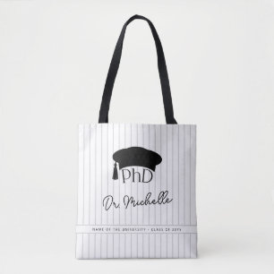 Bolsa Tote Chapéu de Doutorado Personalizado PhD Formatura