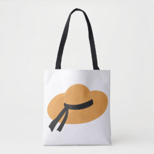 Bolsa Tote Chapéu de Palha de Aba Larga de Verão Presente