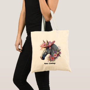 Bolsa Tote Chapéu de Sol Rosa Elegante Cavalo de Derby Femini