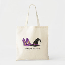 Bolsa Tote Chapéu E Sapatos De Bruxa Halloween Caprichoso