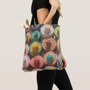 Bolsa Tote Chapéus Coloridos Trançados
