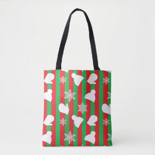 Bolsa Tote Chapéus de inverno, Mittens de Natal e Floco de Ne