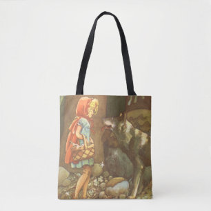 Bolsa Tote Chapeuzinho Vermelho, Conto de Fadas Vintage