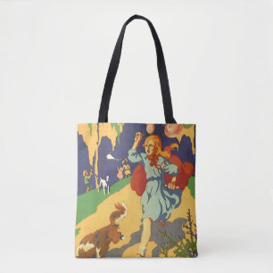 Bolsa Tote Chapeuzinho Vermelho Vintage, Cachorro e Balões