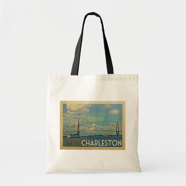 Bolsa Tote Charleston South Carolina Vintage Travel (Frente)