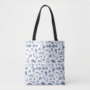 Bolsa Tote Charleston Toile no Marinho