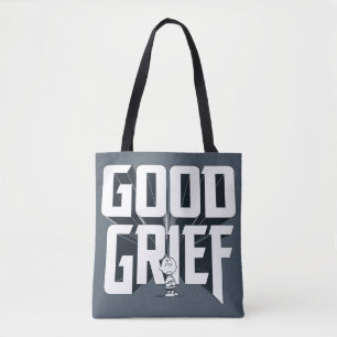 Bolsa Tote Charlie Brown "Good Grief" Rock Banda Tee Graphic