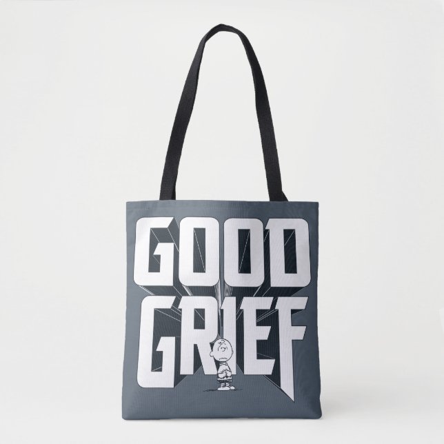 Bolsa Tote Charlie Brown "Good Grief" Rock Banda Tee Graphic (Frente)