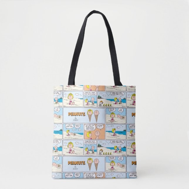Bolsa Tote Charlie Brown & Sally Sorvete Na Praia (Frente)
