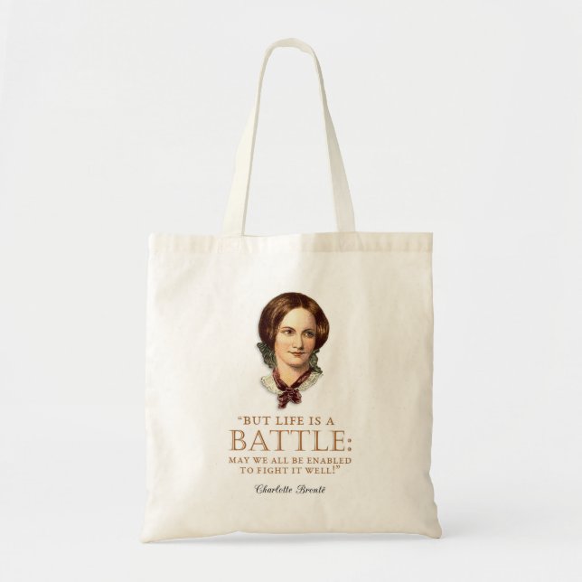 Bolsa Tote Charlotte Bronte - A Vida É Uma Batalha (Frente)
