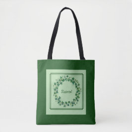 Bolsa Tote Charme Celta: Muro de Shamrock & Bênção Gaélica