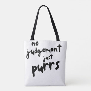 Bolsa Tote Charme Felino de Bondade Tipografia Preta Amantes