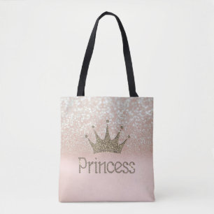 Bolsa Tote Charming Tiara, Princesa, Glitter Bokeh