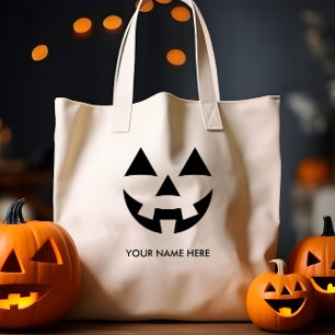 BOLSA TOTE CHEAP JACK O LANTERN PUMPKIN FACE NOME PERSONALIZA