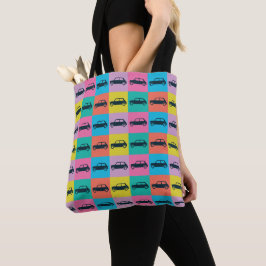 Bolsa Tote Checkerboard de diversão divertida Mini Cooper