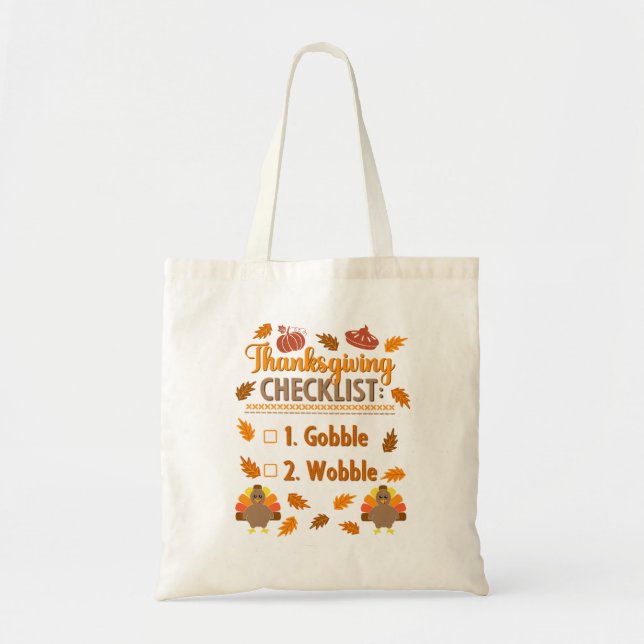 Bolsa Tote Checklist Gobble Wobble Wobble Ugly Sweater (Frente)