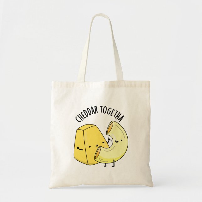 Bolsa Tote Cheddar Juntos Piada Divertida de Comida  (Frente)