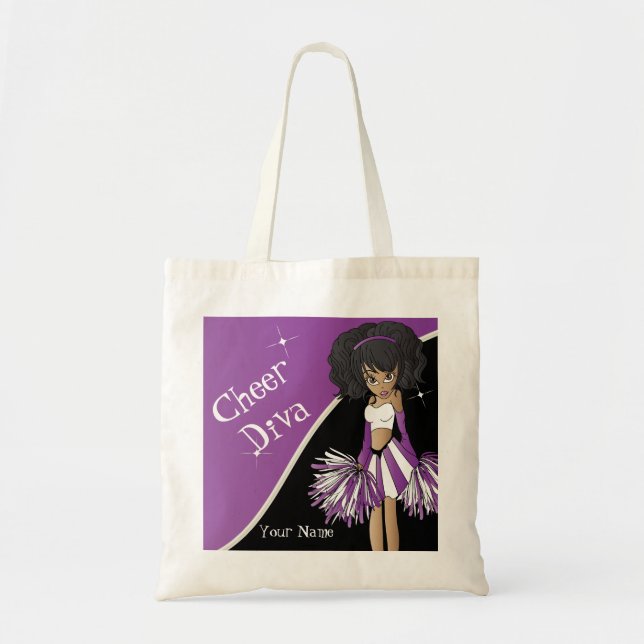 Bolsa Tote Cheer Diva Purple Cheerleader Girl (Frente)