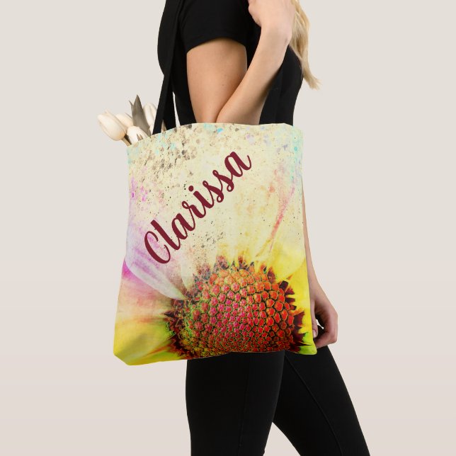 Bolsa Tote Cheery Pastel Sunflower (Close Up)