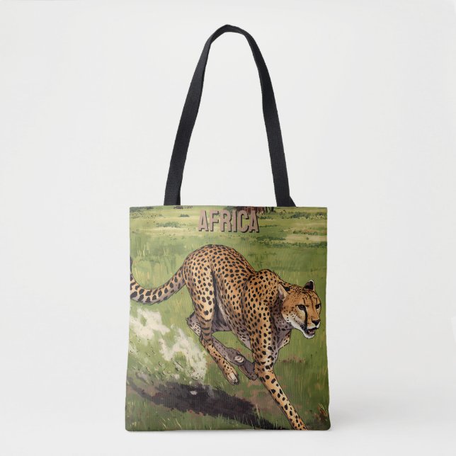 Bolsa Tote Cheetah Cênico Retro África (Frente)