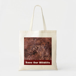 Bolsa Tote Cheetah Stare Salva Nossa Vida Selvagem Tote Bag