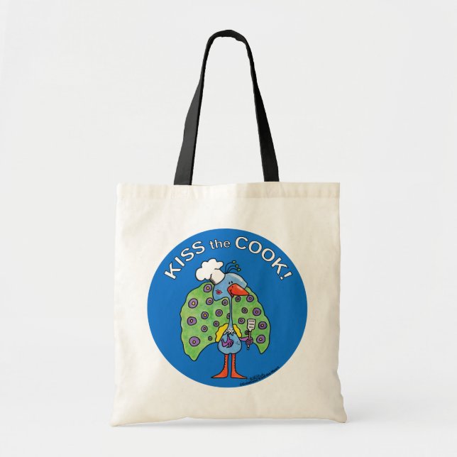 Bolsa Tote Chef Peacock, beije o cozinheiro! (Frente)