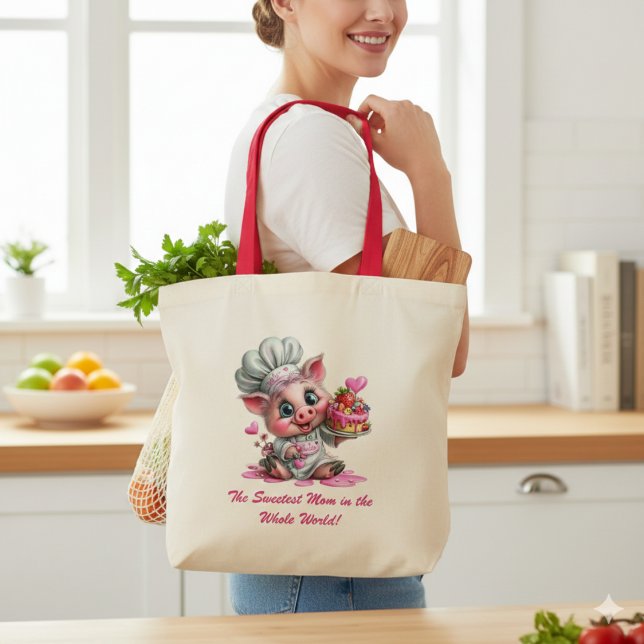 Bolsa Tote Chef Porco Mãe Mais Doce (Criador carregado)