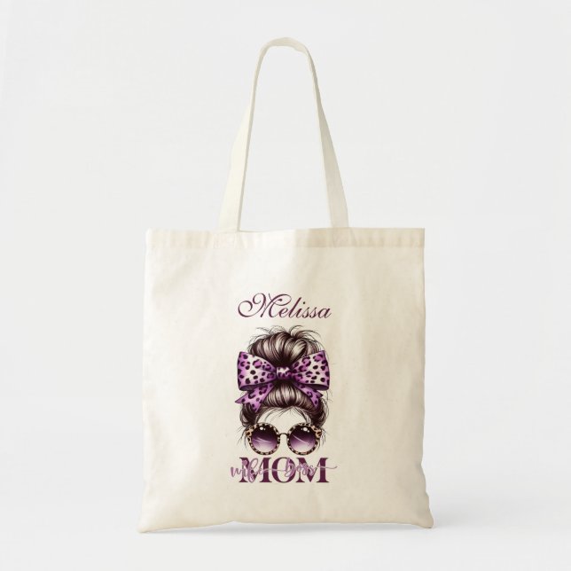 Bolsa Tote Chefe da Esposa da Mãe do Roxo Messy (Frente)