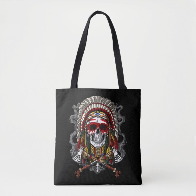 Bolsa Tote Chefe de Headdress Indígena Nativo Americano (Frente)
