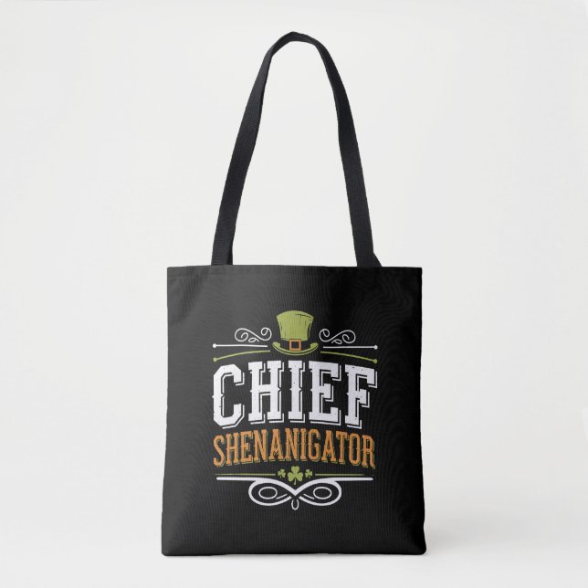 Bolsa Tote Chefe Shenanigator Lucky Leprechaun Hat (Frente)