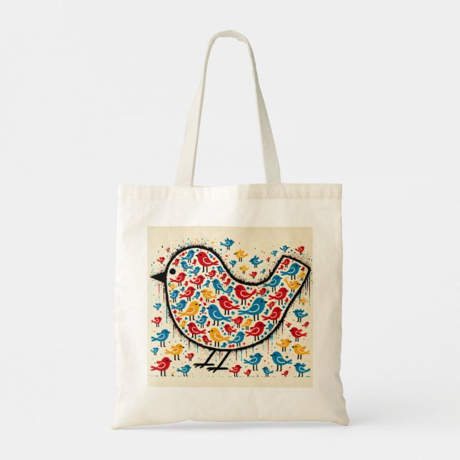 Bolsa Tote Cheio de aves Tote Bag (Verso)