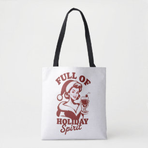 Bolsa Tote Cheio de Espírito de Férias Vinho Snarky Natal Xma