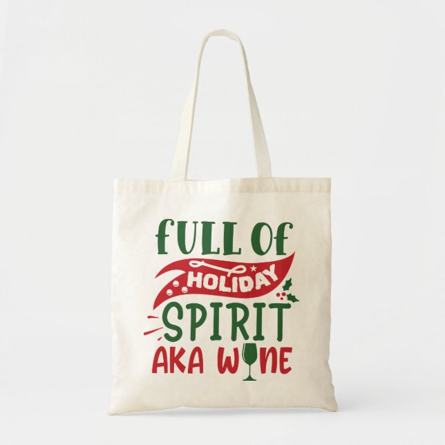 Bolsa Tote Cheio de Natal: vinho (Frente)
