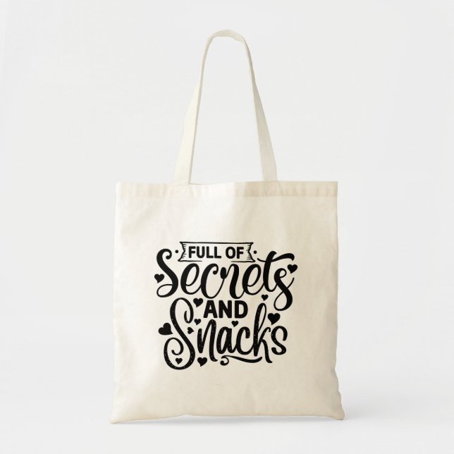 Bolsa Tote Cheio de Segredos e Snacks Tote Bag (Frente)