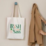 Bolsa Tote Cheio Irlandês De Sass Funny Dia de São Patrício<br><div class="desc">Cheio Irlandês De Dia de São Patrício Engraçado. Se você é um Cheio de Sass? Então esta Rua do Dia do Patrick é perfeita para você! A única coisa a vestir para celebrar a terra dos duendes nas Ruas. Verde e laranja.</div>