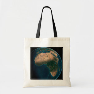 Bolsa Tote Cheio Terra Do Espaço Acima Do Continente Africano