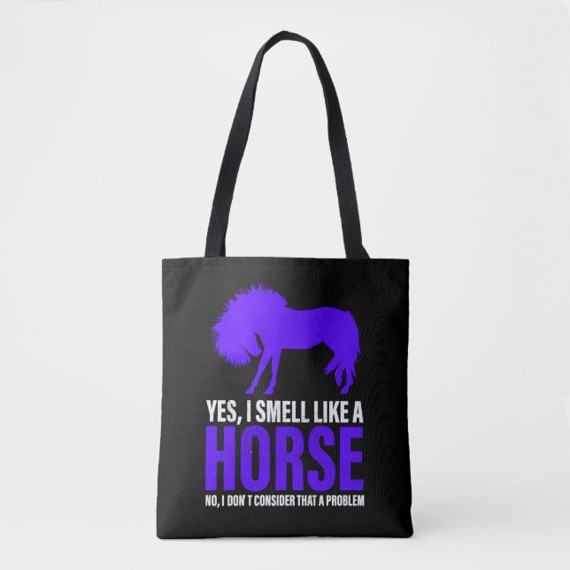 Bolsa Tote Cheira como um cavalo em real (Frente)