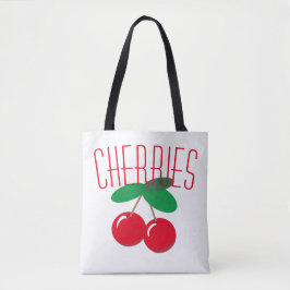 Bolsa Tote Cherries Fruta Red White