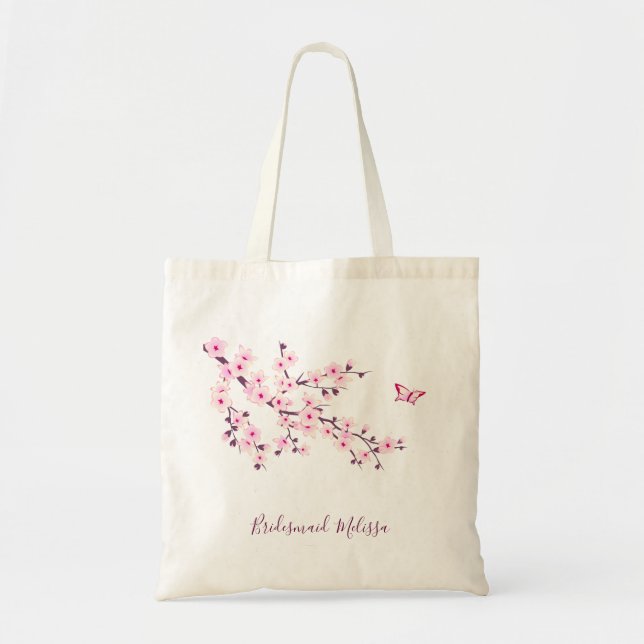 Bolsa Tote Cherry Blossom Pink Personalizado (Frente)