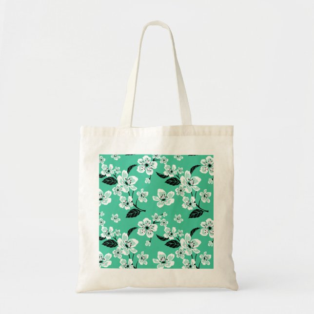 BOLSA TOTE CHERRY BLOSSOM - SAKURA (MINT) (Frente)