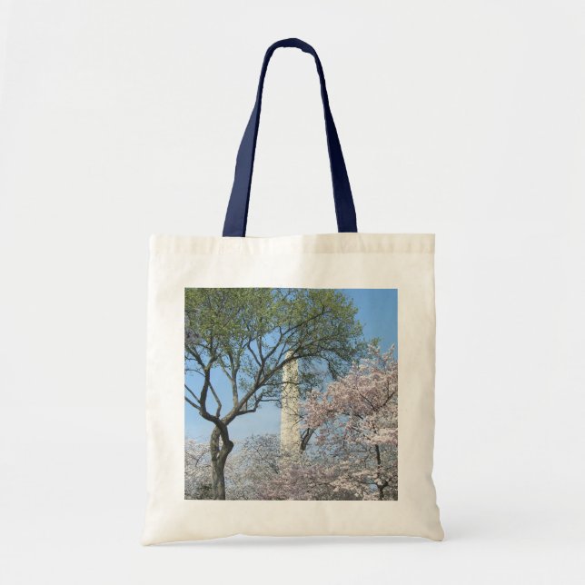 Bolsa Tote Cherry Blossoms e o Monumento de Washington em DC (Frente)