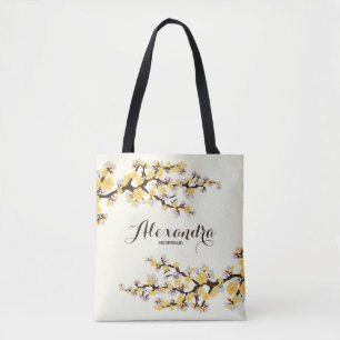Bolsa Tote Cherry Blossoms Sakura Festa de casamento (amarelo