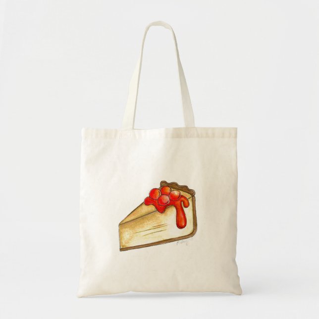 Bolsa Tote Cherry Cheesecake NYC Foodie Dessert Tote Bag (Frente)