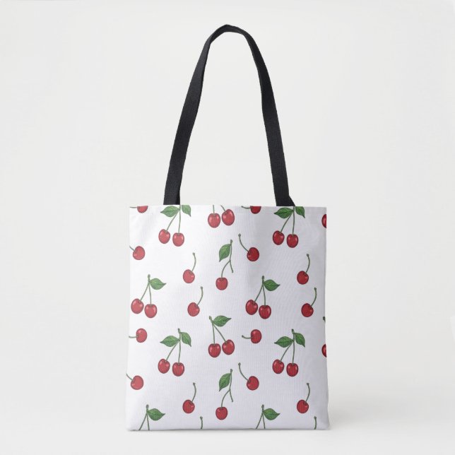 Bolsa Tote Cherry Fruit Repeat Pattern Design (Frente)