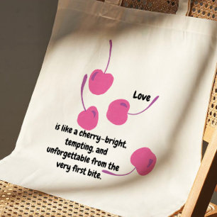 Bolsa Tote Cherry Love – Cerejas Pop Art - Dia dos Namorados