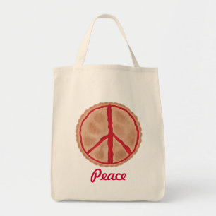Bolsa Tote Cherry Pie Peace Sign, Tote Bags
