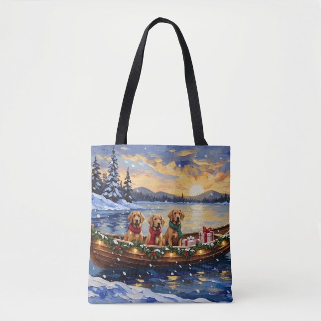 Bolsa Tote Chesapeake Bay Retriever Christmas Boat Holiday (Frente)