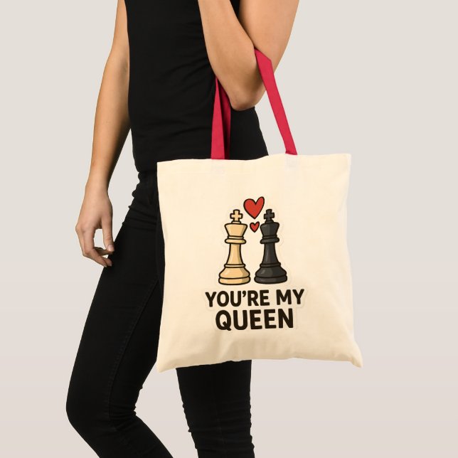 Bolsa Tote Chess Love Sticker - Black & White Kings (Frente (produto))