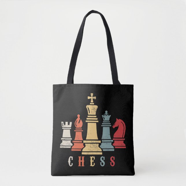 Bolsa Tote Chess Lover| Presente do Xadrez Set Checkmate (Frente)