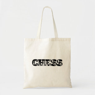 Bolsa Tote Chess Word Black Letters White Pieds Creative